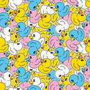 Packed Colorful Rubber Ducks Fabric - ineedfabric.com