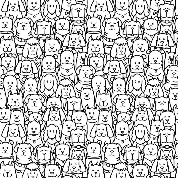 Packed Cute Dogs Fabric - ineedfabric.com