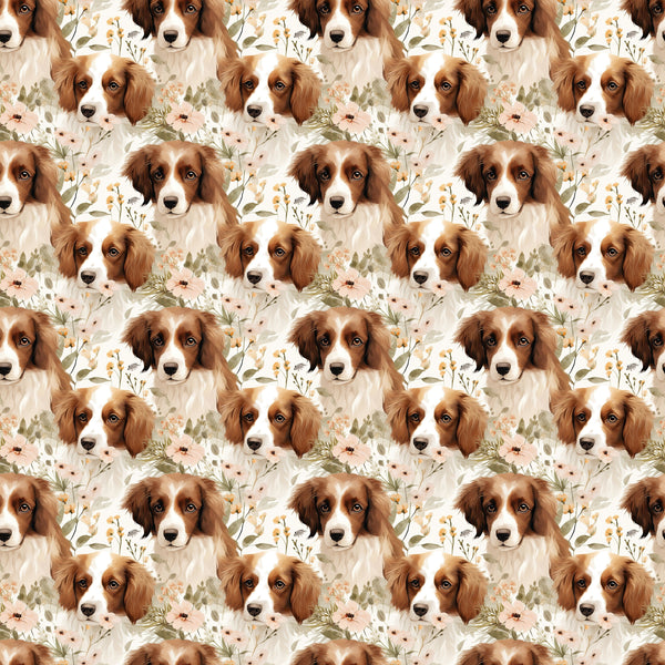 Packed Dog & Floral Fabric - ineedfabric.com
