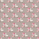 Packed Easter Flowers & Lamb on Hearts Fabric - Gray - ineedfabric.com