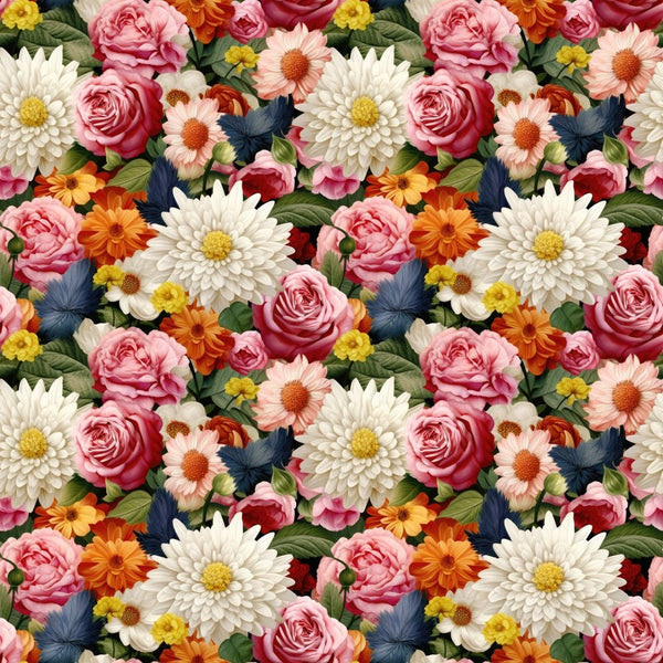 Packed Flower Garden Fabric - ineedfabric.com