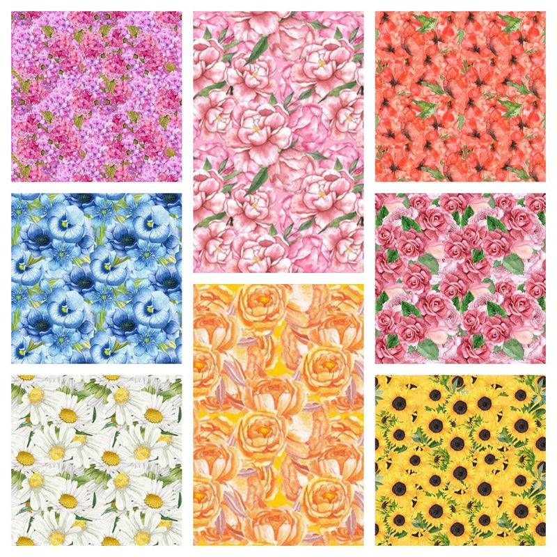 Packed Flowers Charm Pack - 8 Pieces - ineedfabric.com