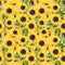 Packed Flowers Sunflowers Fabric - ineedfabric.com