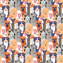 Packed Funny Dogs Fabric - ineedfabric.com