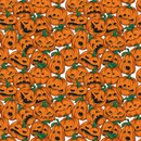 Packed Halloween Vintage Pumpkins Fabric - Orange - ineedfabric.com