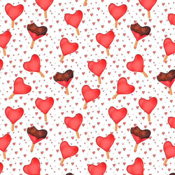 Packed Heart Shaped Popsicles Fabric - ineedfabric.com