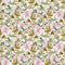 Packed Lily & Hydrangeas Fabric - White - ineedfabric.com