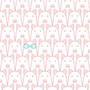 Packed Line Drawing Pigs Fabric - Pink - ineedfabric.com