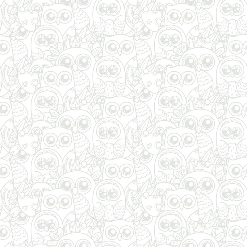 Packed Owls and Owlets Tone On Tone Fabric - ineedfabric.com