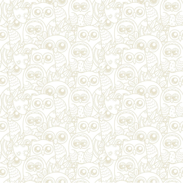 Packed Owls and Owlets Tone On Tone Fabric - ineedfabric.com