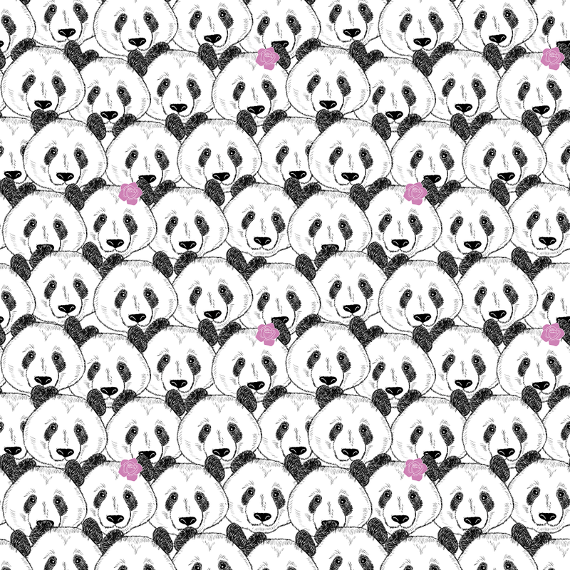 Packed Pandas Fabric - ineedfabric.com