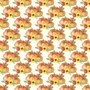 Packed Pumpkins & Florals Fabric - White - ineedfabric.com
