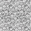 Packed Rabbits Fabric - Black/White - ineedfabric.com