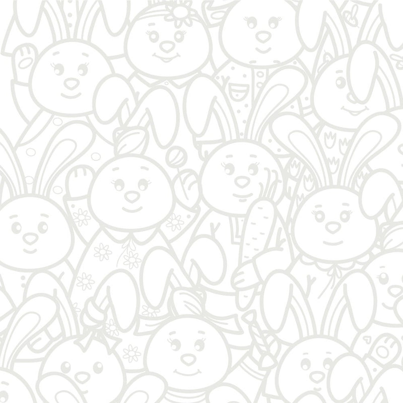 Packed Rabbits Tone On Tone Fabric - ineedfabric.com