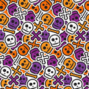 Packed Skulls & Bones Fabric - ineedfabric.com