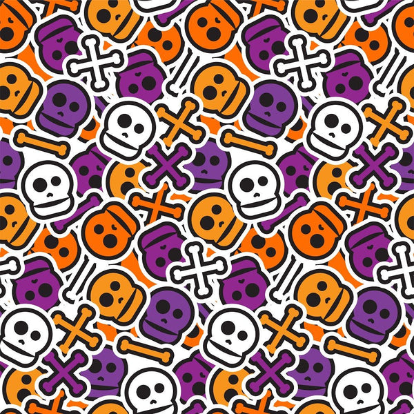 Packed Skulls & Bones Fabric - ineedfabric.com