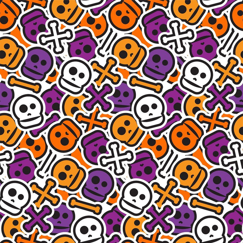 Packed Skulls & Bones Fabric - ineedfabric.com