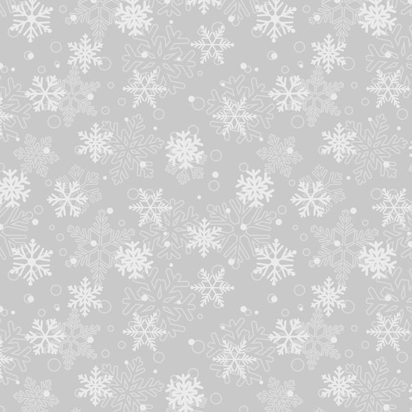 Packed Snowflakes Fabric - Gray - ineedfabric.com