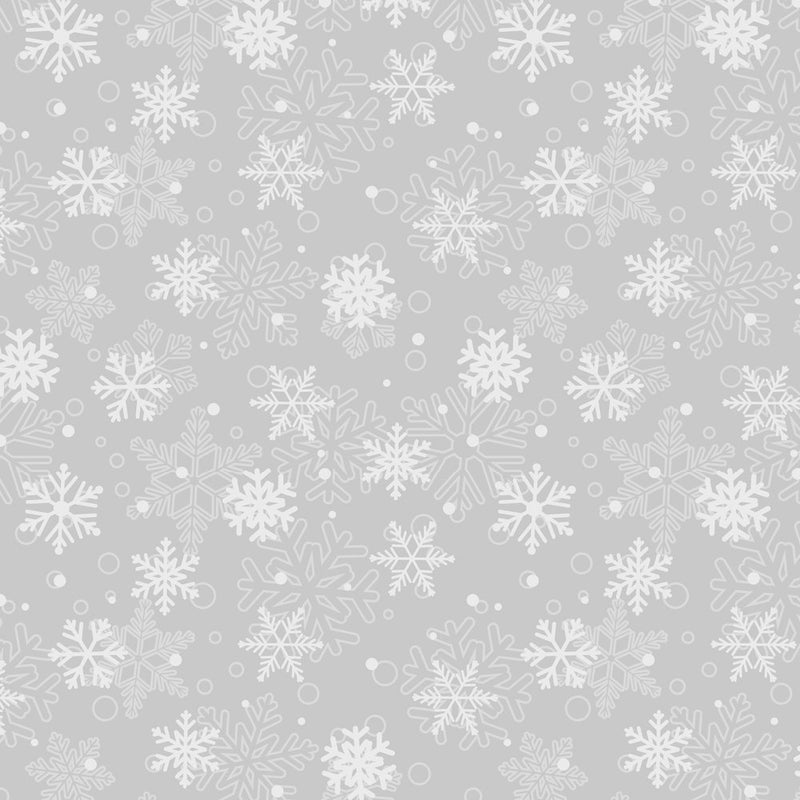 Fun Sewing Christmas Mistletoe Fabric - Grey