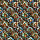 Packed Stained Glass Christmas Fabric - ineedfabric.com