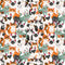 Packed Super Cute Cartoon Cats Fabric - ineedfabric.com