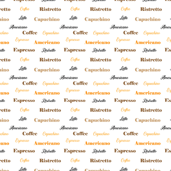Packed Types Of Coffee Fabric - Variation 1 - ineedfabric.com