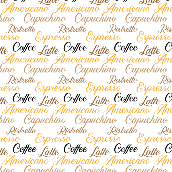 Packed Types Of Coffee Fabric - Variation 2 - ineedfabric.com