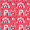 Packed Valentine Rainbows & Bows Fabric - ineedfabric.com