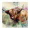 Paint Drip Highland Cow 4 Fabric Panel - ineedfabric.com
