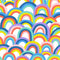 Paintbrush Studio, Rainbows Fabric - White/Multi - ineedfabric.com
