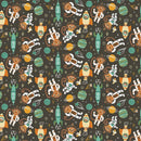 Paintbrush Studios, Space Monkey Main Fabric - Brown - ineedfabric.com
