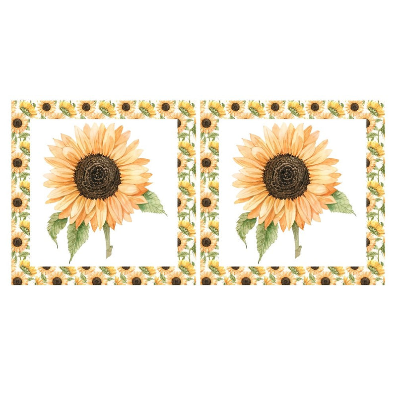 Painted Sunflowers Pillow Panels - ineedfabric.com