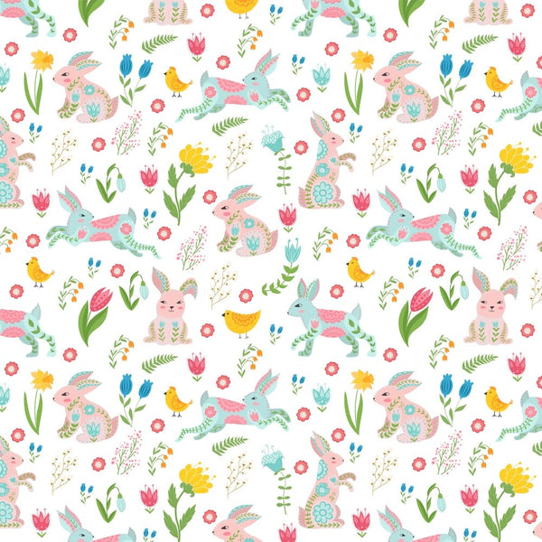 Paisley Bunnies & Chicks Fabric - ineedfabric.com