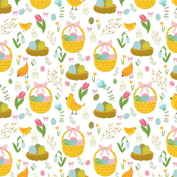 Paisley Easter Egg Baskets Fabric - ineedfabric.com