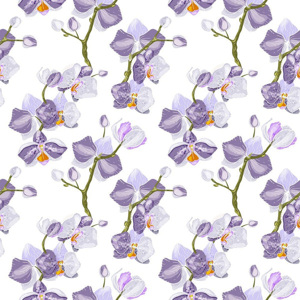 Paradise Flowers on Vines Fabric - White - ineedfabric.com