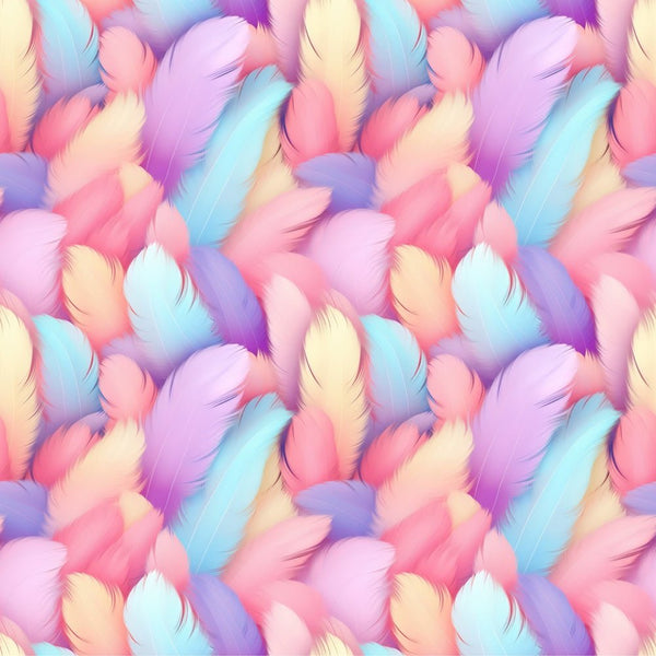 Pastel Feather Fabric - ineedfabric.com