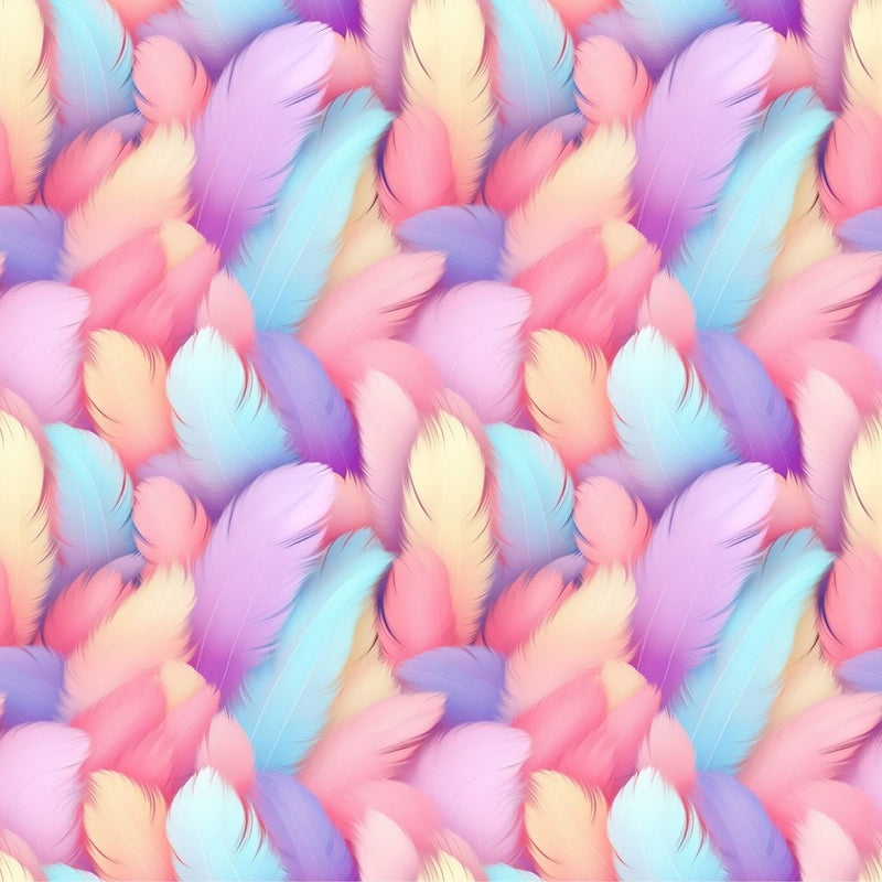 Pastel Feather Fabric - ineedfabric.com