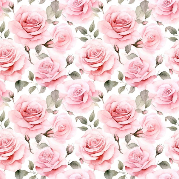 Pastel Pink Rose Fabric - ineedfabric.com