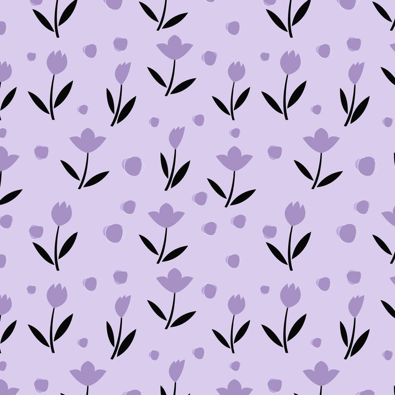 Pastel Purple Rose Field Fabric - ineedfabric.com