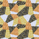 Patchwork Daises Fabric - Burnt Orange - ineedfabric.com
