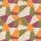 Patchwork Daises Fabric - Orange - ineedfabric.com