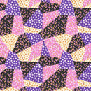 Patchwork Daises Fabric - Purple - ineedfabric.com