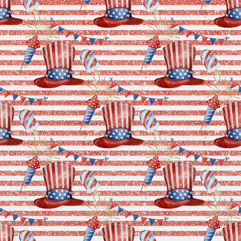 Patriot Party Supplies & Stripes Fabric - Red - ineedfabric.com