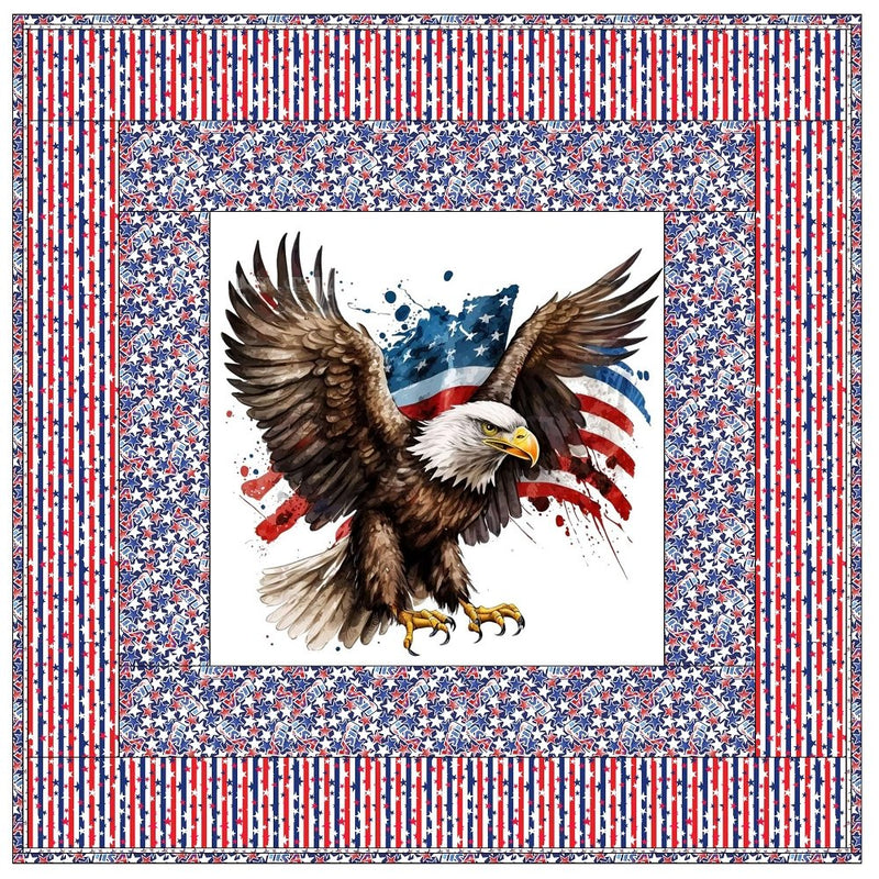 Patriotic American Eagle & Stars Wall Hanging 42" x 42" - ineedfabric.com