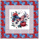 Patriotic Butterfly 1 & Packed Flowers Wall Hanging 42" x 42" - ineedfabric.com