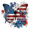 Patriotic Floral Butterfly 2 Fabric Panel - ineedfabric.com