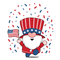 Patriotic Gnome With Confetti Fabric Panel - ineedfabric.com