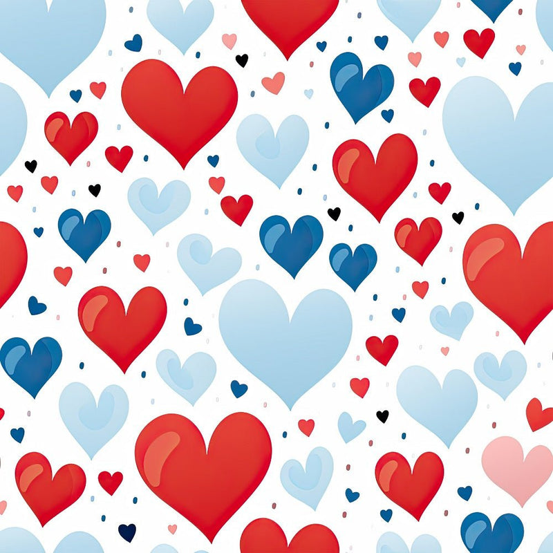 Patriotic Heart Burst Fabric - ineedfabric.com