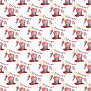 Patriotic Party Supplies Fabric - White - ineedfabric.com