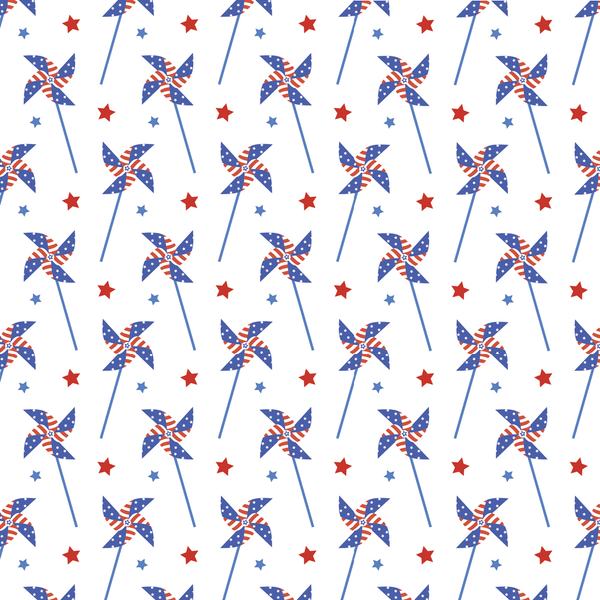 Patriotic Pinwheel Fabric - Multi - ineedfabric.com